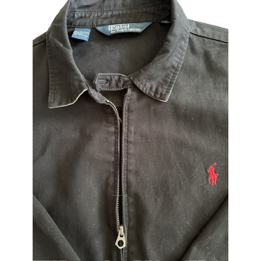 Polo Ralph Laure Black Cotton Vtg 90's Bomber XXL - Picture 3 of 13
